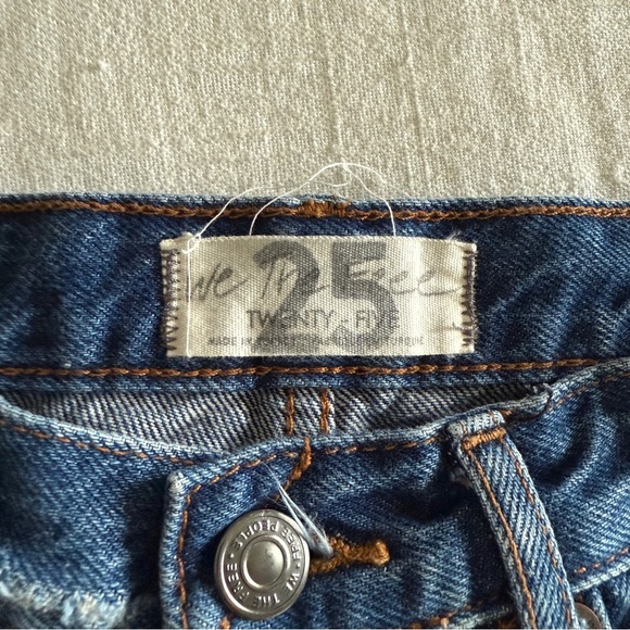 Free People | Blue Distressed Jean Shorts | Size 25 - Picture 2 of 5